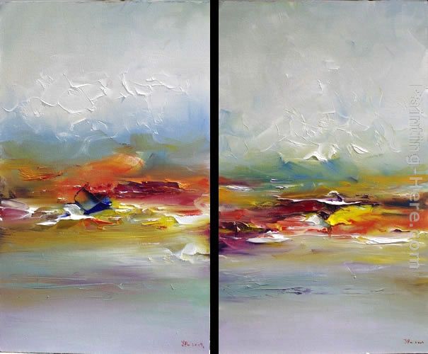 Abstract Diptych painting - Ioan Popei Abstract Diptych art painting